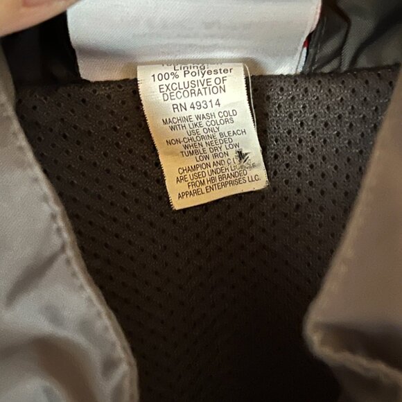 CHAMPION North Texas Windbreaker Jacket Mens Small Gray Zip Up Mesh Lined Logo - Picture 4 of 7